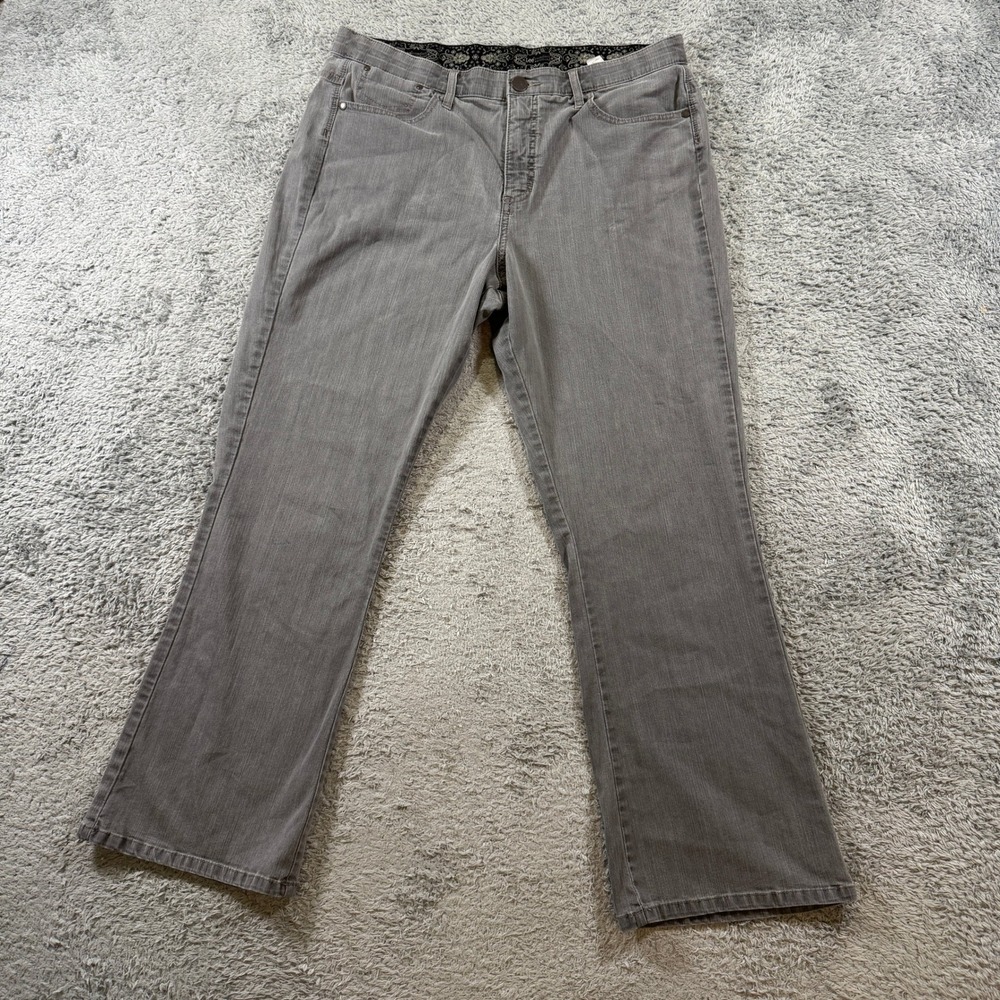Lee Bootcut Jeans 16 Short Gray Womens Comfort Waistband Stretch Denim